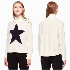 NWOT Kate Spade Cashmere Blend Star Turtleneck Sweater